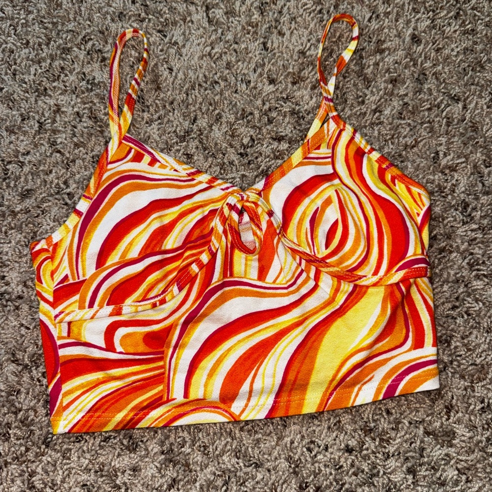 Orange and Yellow Going Out Top